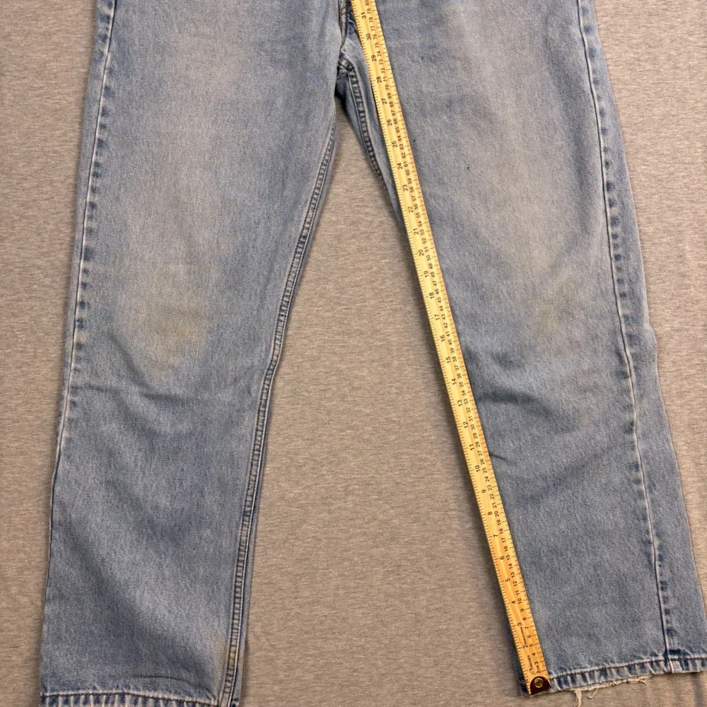 Levis 505 Regular Fit Light Wash Denim Jeans Mens 38x32 Straight Leg 0795
